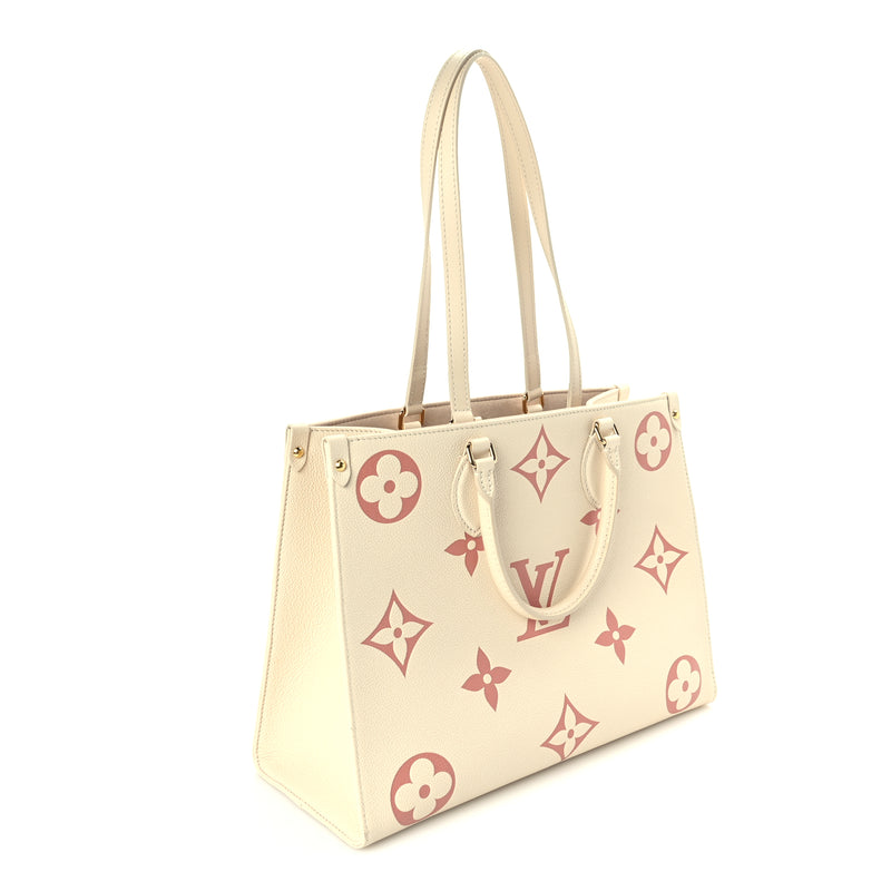  Louis Vuitton Empreinte Monogram Giant Onthego MM Creme Rose Trianon