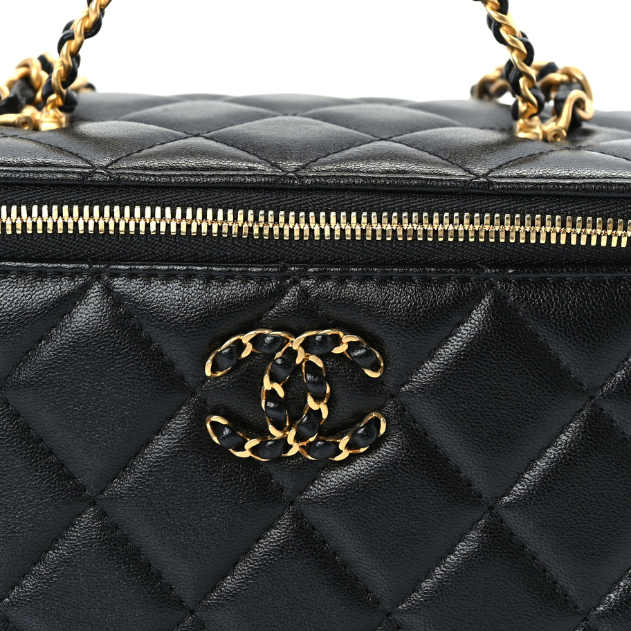 Chanel Lambskin Quilted 19 Pick Me Up Vanity Case  Black Image 7