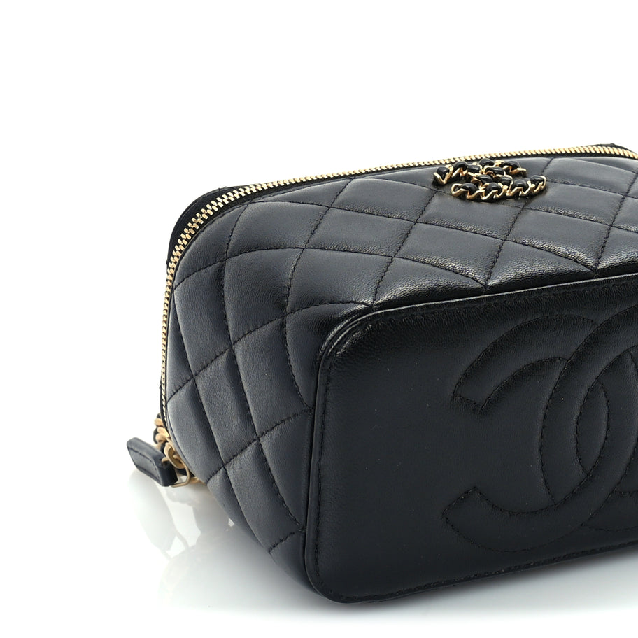 Chanel Lambskin Quilted 19 Pick Me Up Vanity Case  Black Image 8