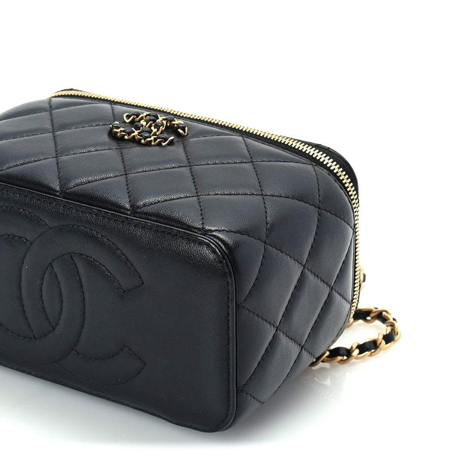 Chanel Lambskin Quilted 19 Pick Me Up Vanity Case  Black Image 9