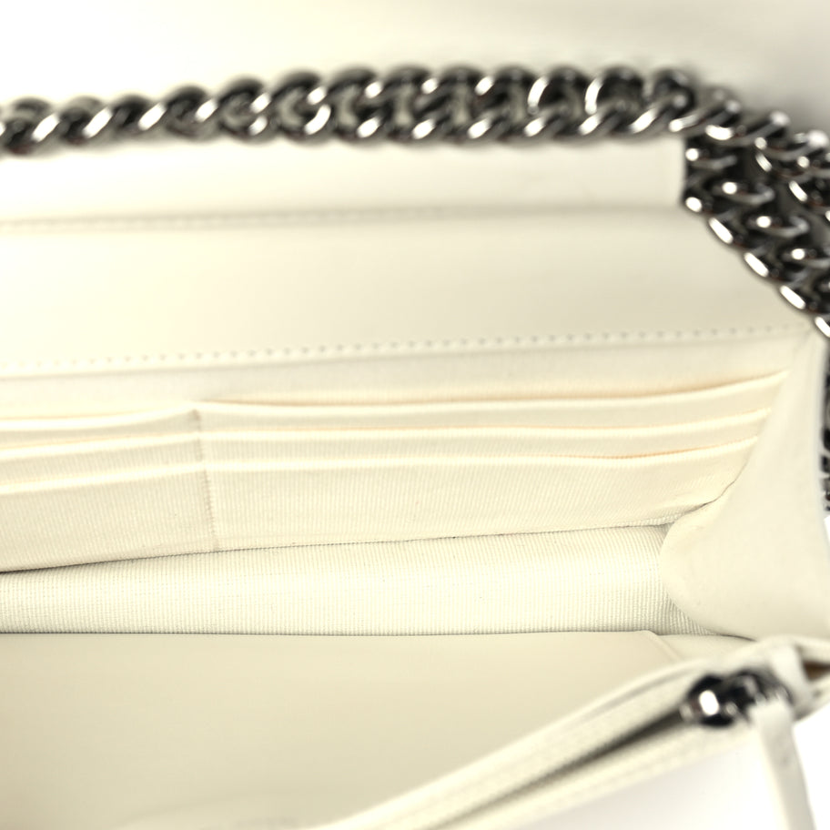 Chanel Caviar Quilted Boy Wallet On Chain WOC White Image 4