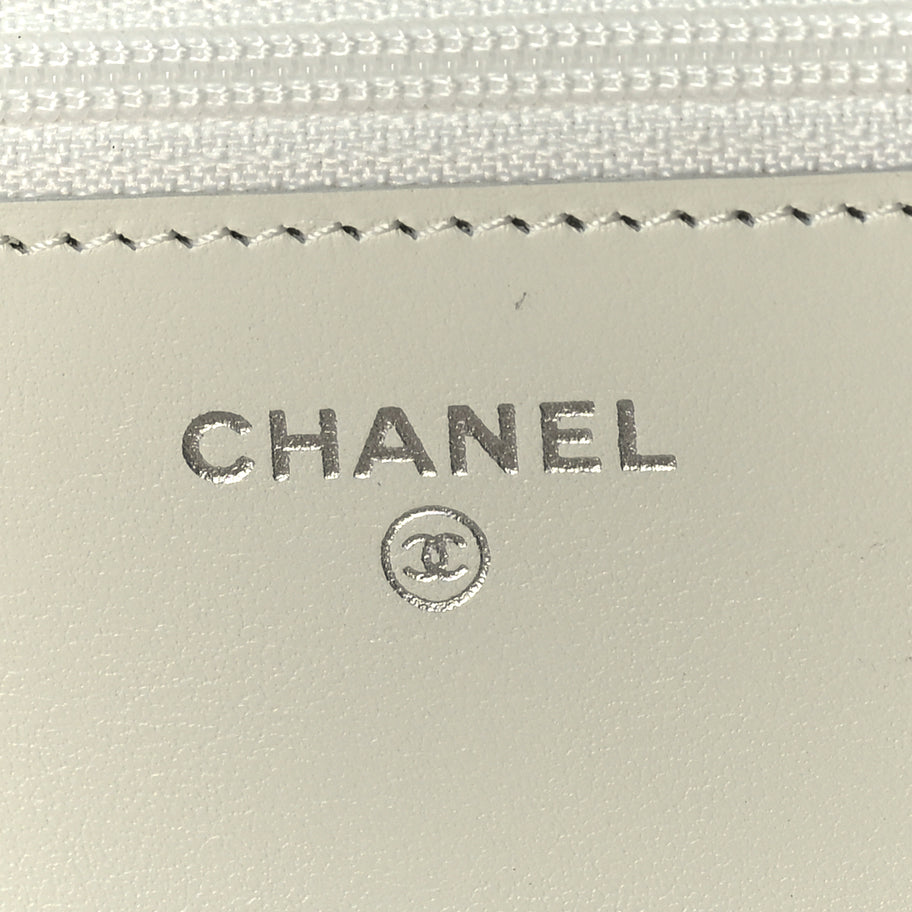 Chanel Caviar Quilted Boy Wallet On Chain WOC White Image 5
