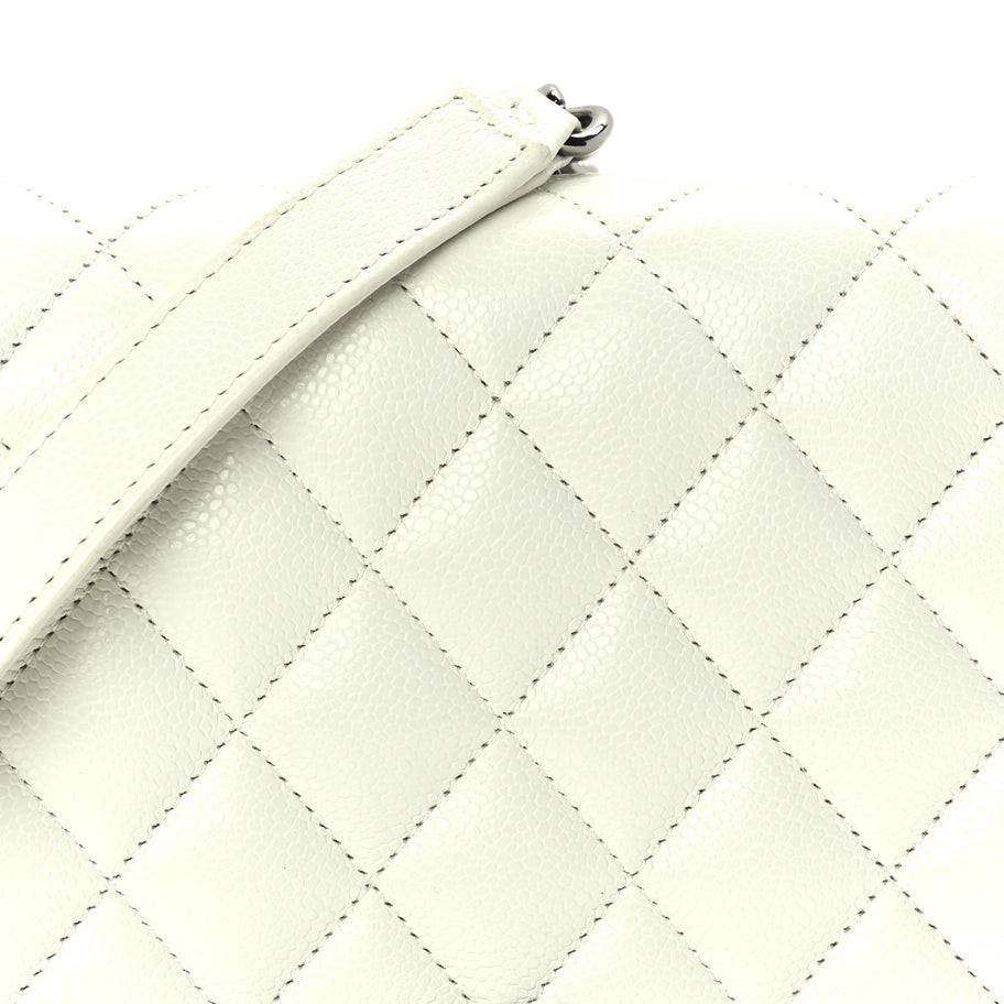Chanel Caviar Quilted Boy Wallet On Chain WOC White Image 7