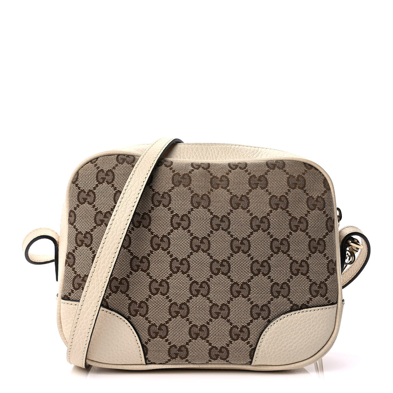  Gucci Monogram Dollar Calfskin Mini Bree Messenger Bag  Beige Ebony Avoire