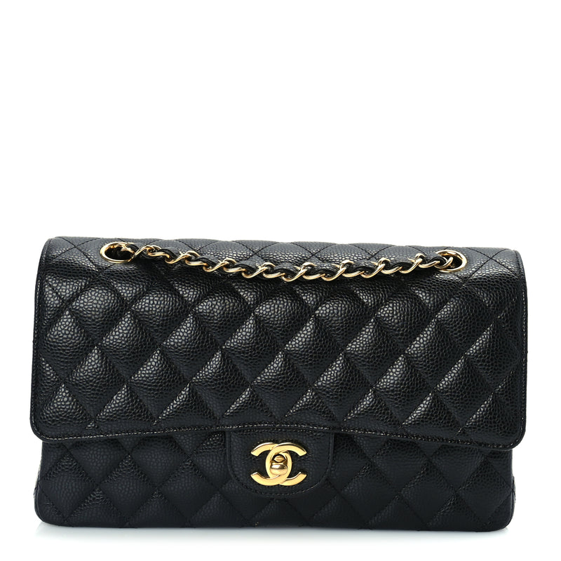  Chanel Caviar Quilted Medium Double Flap  Black