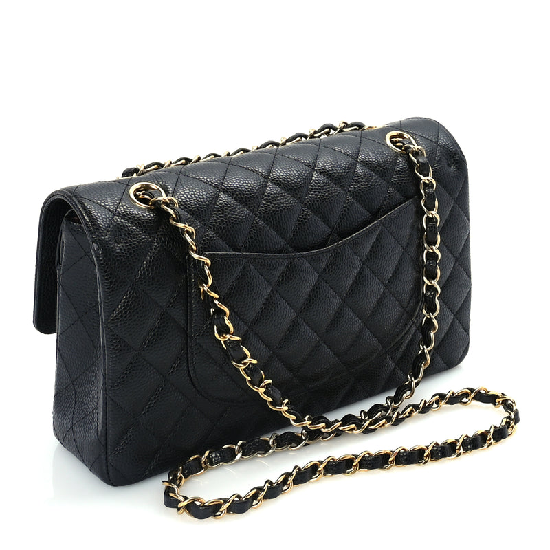  Chanel Caviar Quilted Medium Double Flap  Black