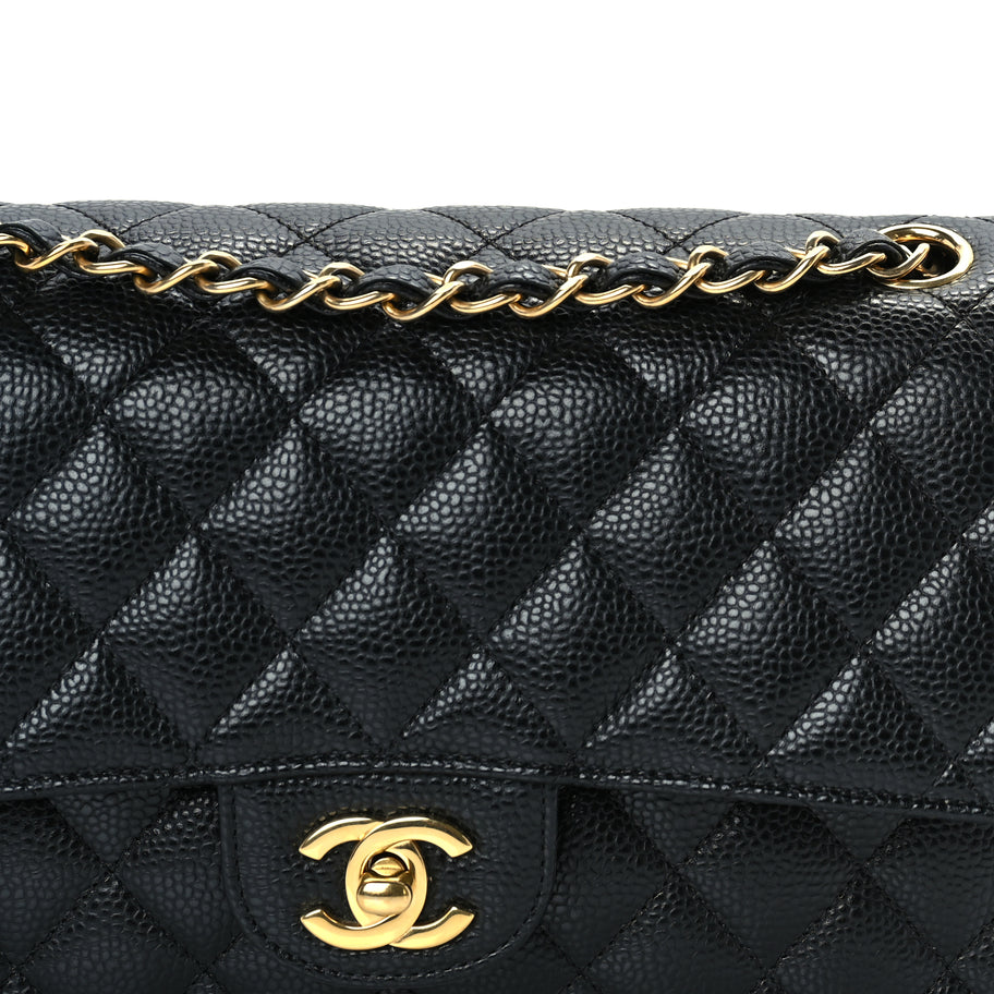 Chanel Caviar Quilted Medium Double Flap  Black Image 7