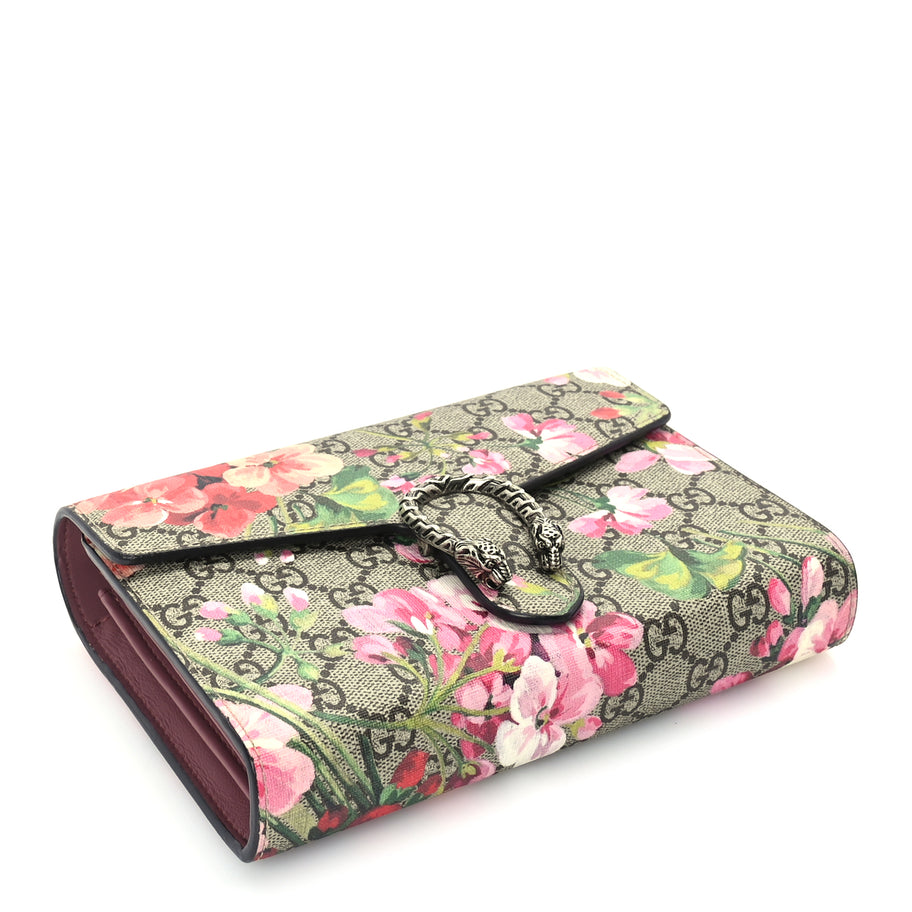 Gucci GG Supreme Monogram Blooms Mini Dionysus Chain Wallet Beige Multicolor Dry Rose Image 3