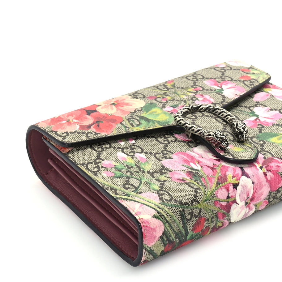 Gucci GG Supreme Monogram Blooms Mini Dionysus Chain Wallet Beige Multicolor Dry Rose Image 7