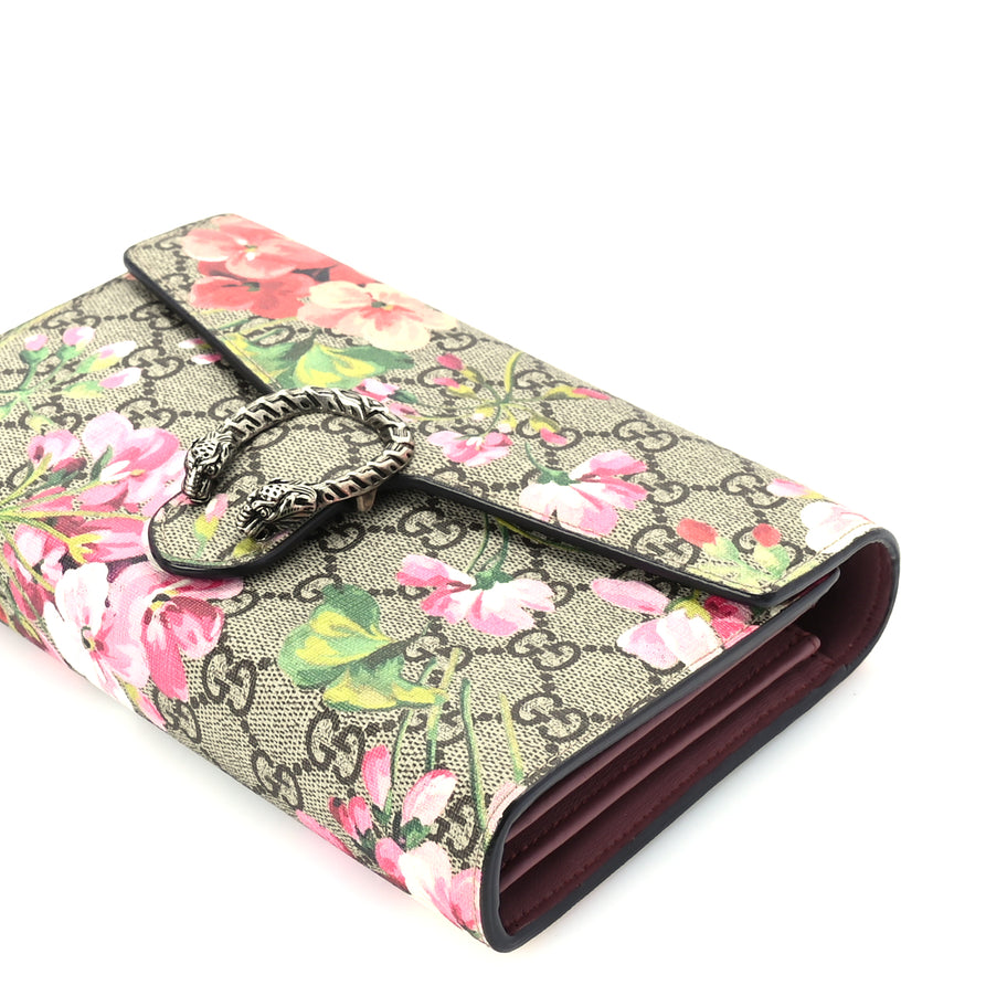 Gucci GG Supreme Monogram Blooms Mini Dionysus Chain Wallet Beige Multicolor Dry Rose Image 8