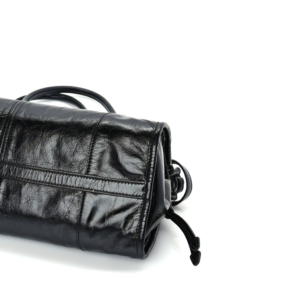 Prada Glossy Calfskin Triangle Medium Bonnie Shoulder Bag Black Image 8