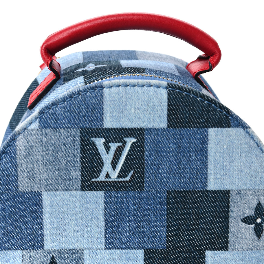 denim louis vuitton backpack Louis Vuitton Denim Damier Monogram Patchwork Palm Springs Backpack Mi