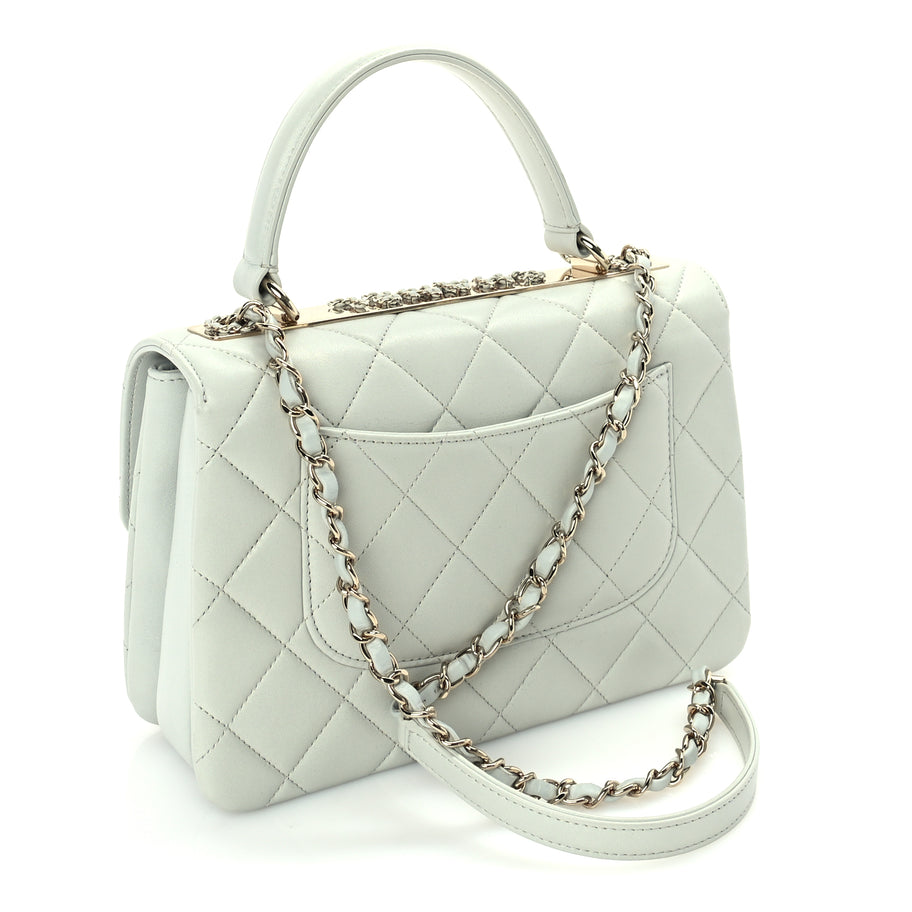 Chanel Lambskin Quilted Small Trendy Chain CC Flap Dual Handle Bag Light Blue Image 2