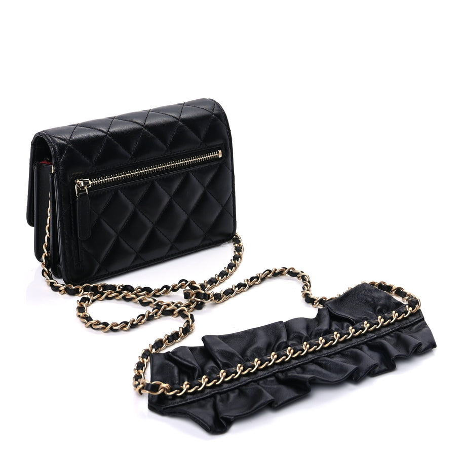 Chanel Lambskin Quilted Mini Romance Wallet On Chain WOC Black Image 2
