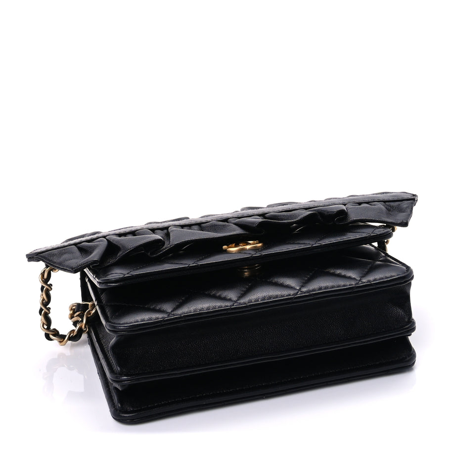Chanel Lambskin Quilted Mini Romance Wallet On Chain WOC Black Image 3