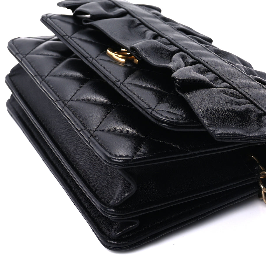 Chanel Lambskin Quilted Mini Romance Wallet On Chain WOC Black Image 7