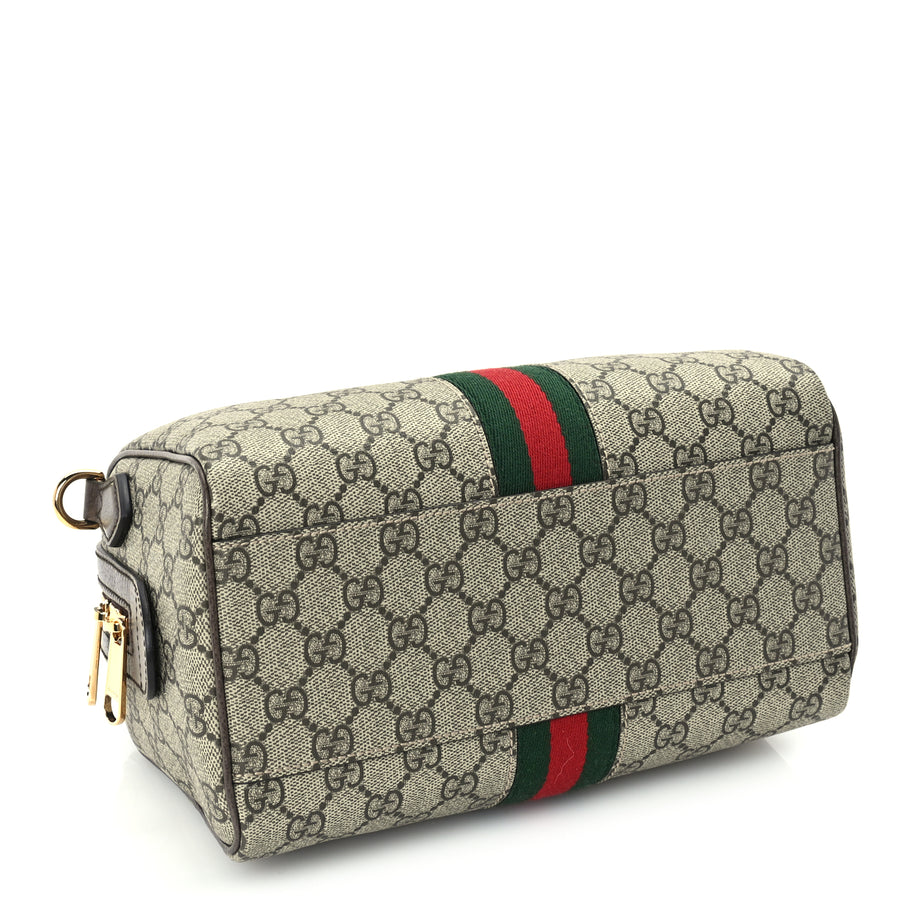 Gucci GG Supreme Monogram Web Small Ophidia Top Handle Bag Beige Ebony Image 3