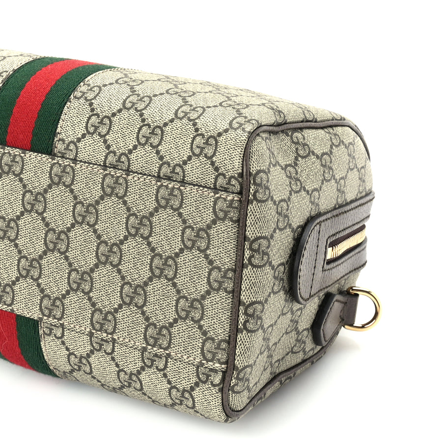 Gucci GG Supreme Monogram Web Small Ophidia Top Handle Bag Beige Ebony Image 8