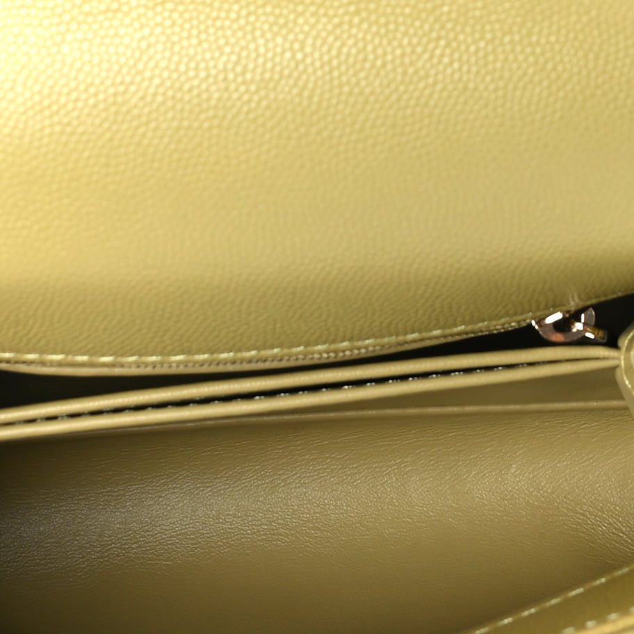 Chanel Caviar Quilted Extra Mini Coco Handle Flap Light Green Image 4