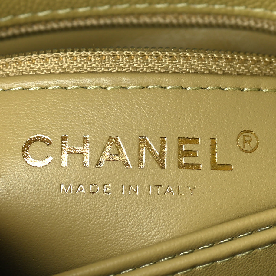 Chanel Caviar Quilted Extra Mini Coco Handle Flap Light Green Image 5