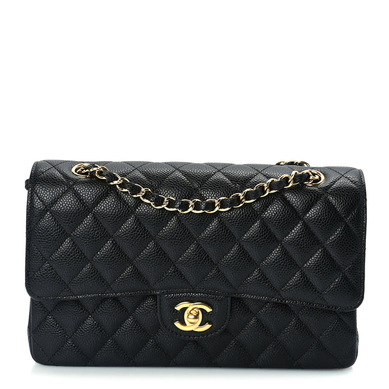  Chanel Caviar Quilted Medium Double Flap Black