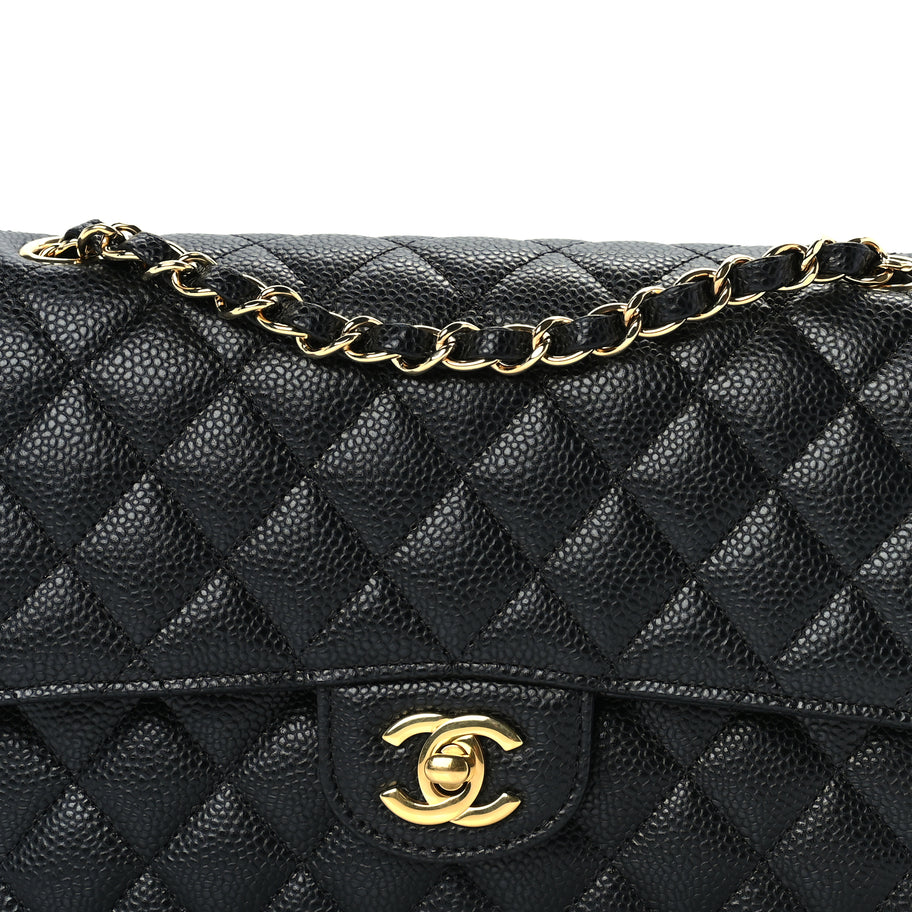 Chanel Caviar Quilted Medium Double Flap Black Image 7
