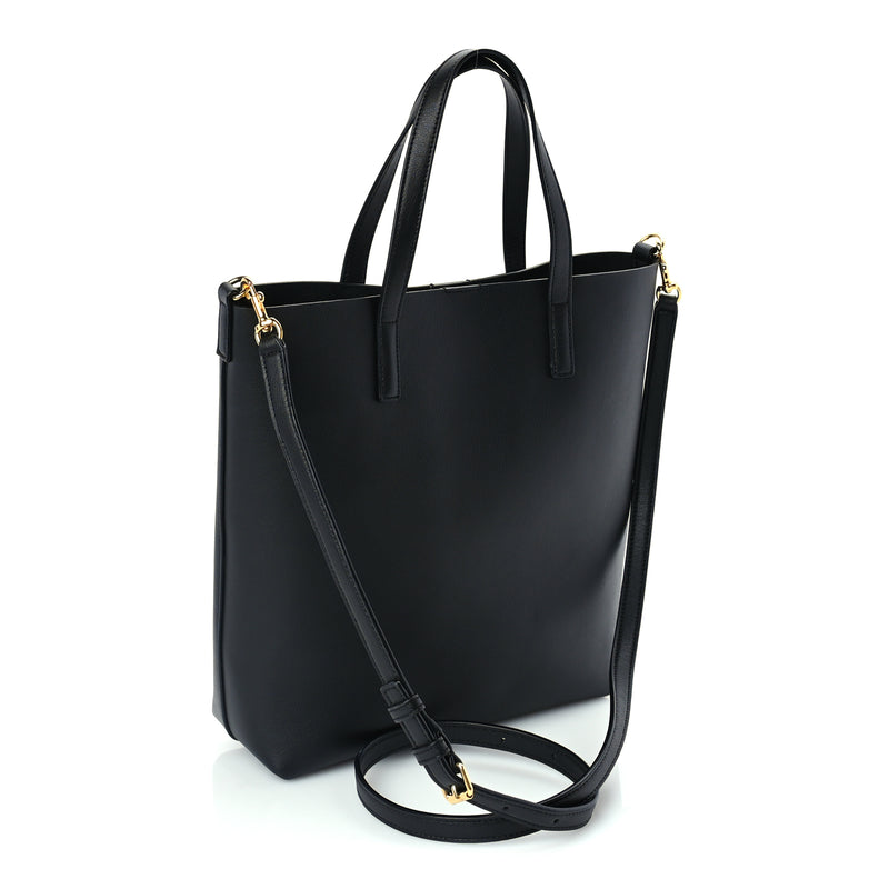  Saint Laurent Calfskin Toy Shopping Tote  Black