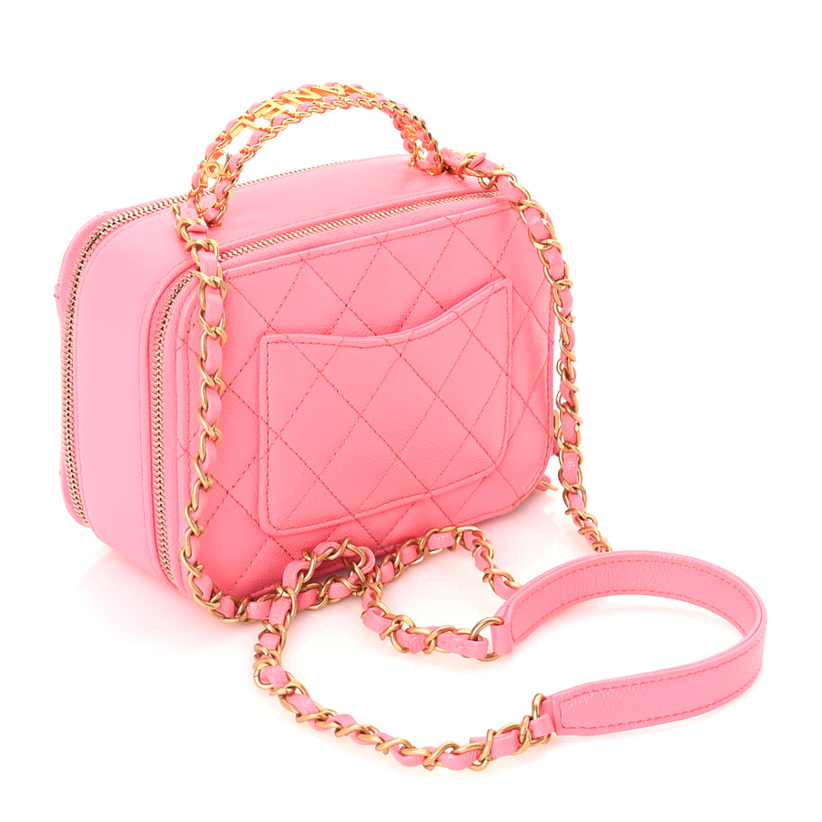 Chanel Caviar Quilted Pick Me Up Mini Vanity Case  Pink Image 3