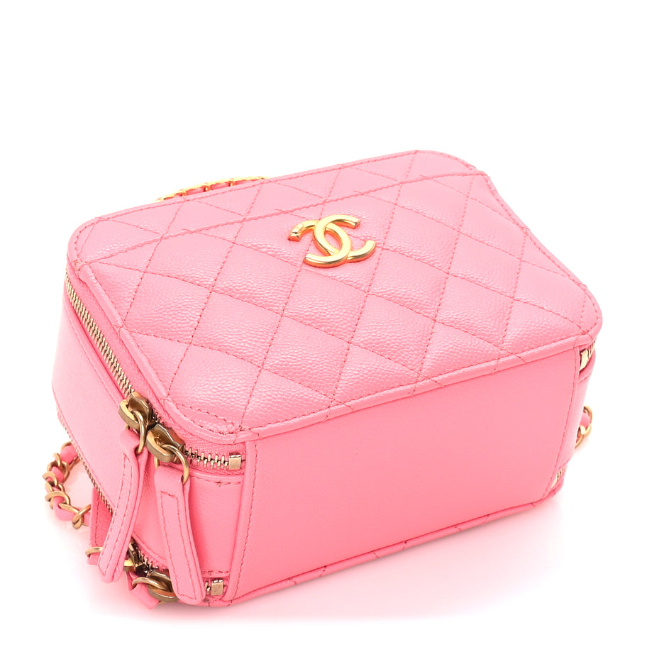 Chanel Caviar Quilted Pick Me Up Mini Vanity Case  Pink Image 4