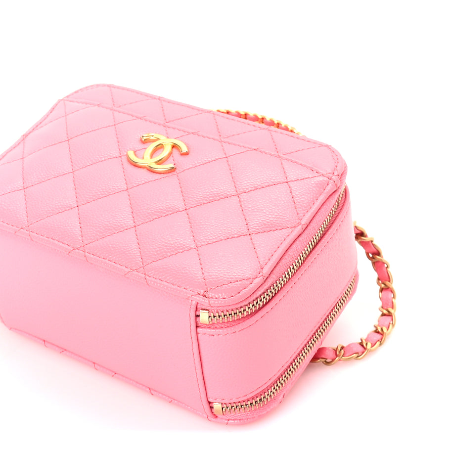 Chanel Caviar Quilted Pick Me Up Mini Vanity Case  Pink Image 10