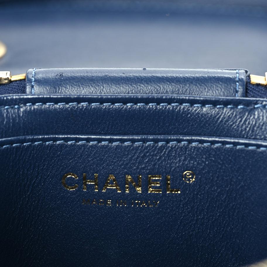 Chanel Lambskin Quilted Trendy Vanity Case Blue Image 6