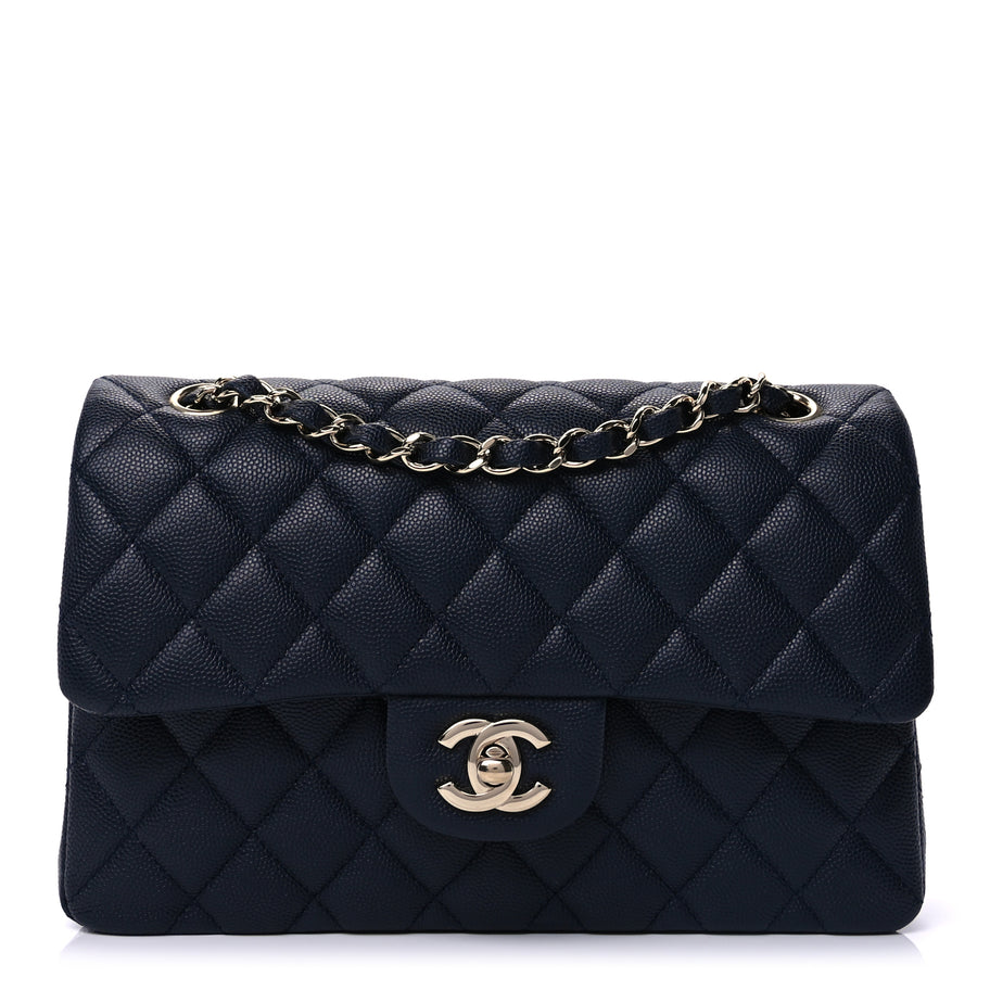 Chanel Caviar Quilted Small Double Flap Dark Navy Image 1