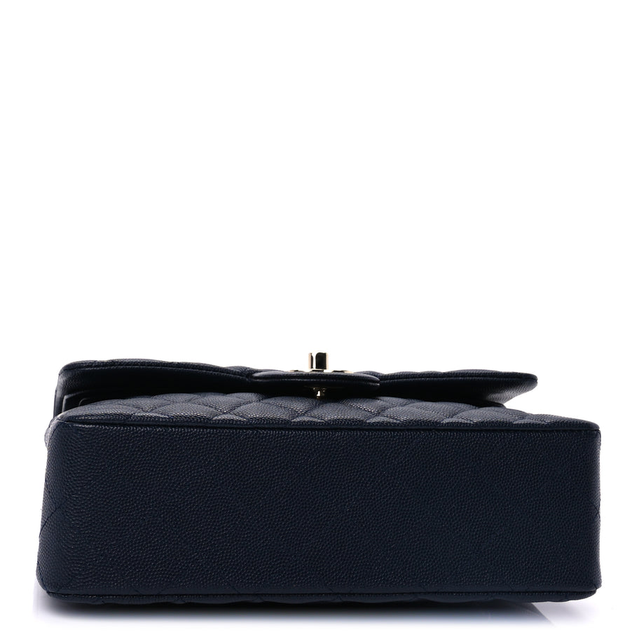 Chanel Caviar Quilted Small Double Flap Dark Navy Image 3
