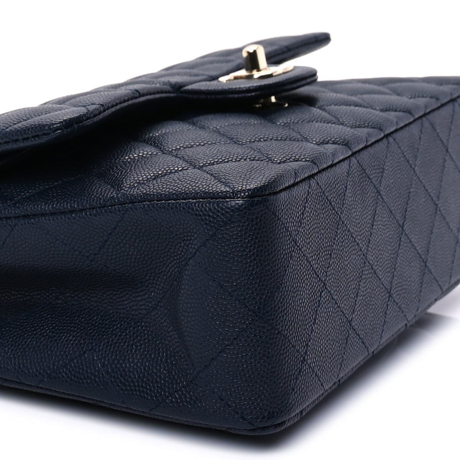 Chanel Caviar Quilted Small Double Flap Dark Navy Image 7