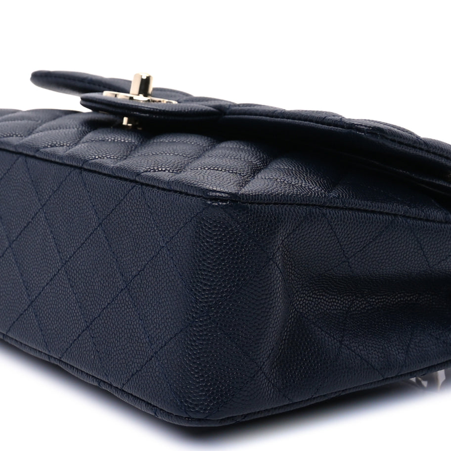 Chanel Caviar Quilted Small Double Flap Dark Navy Image 8