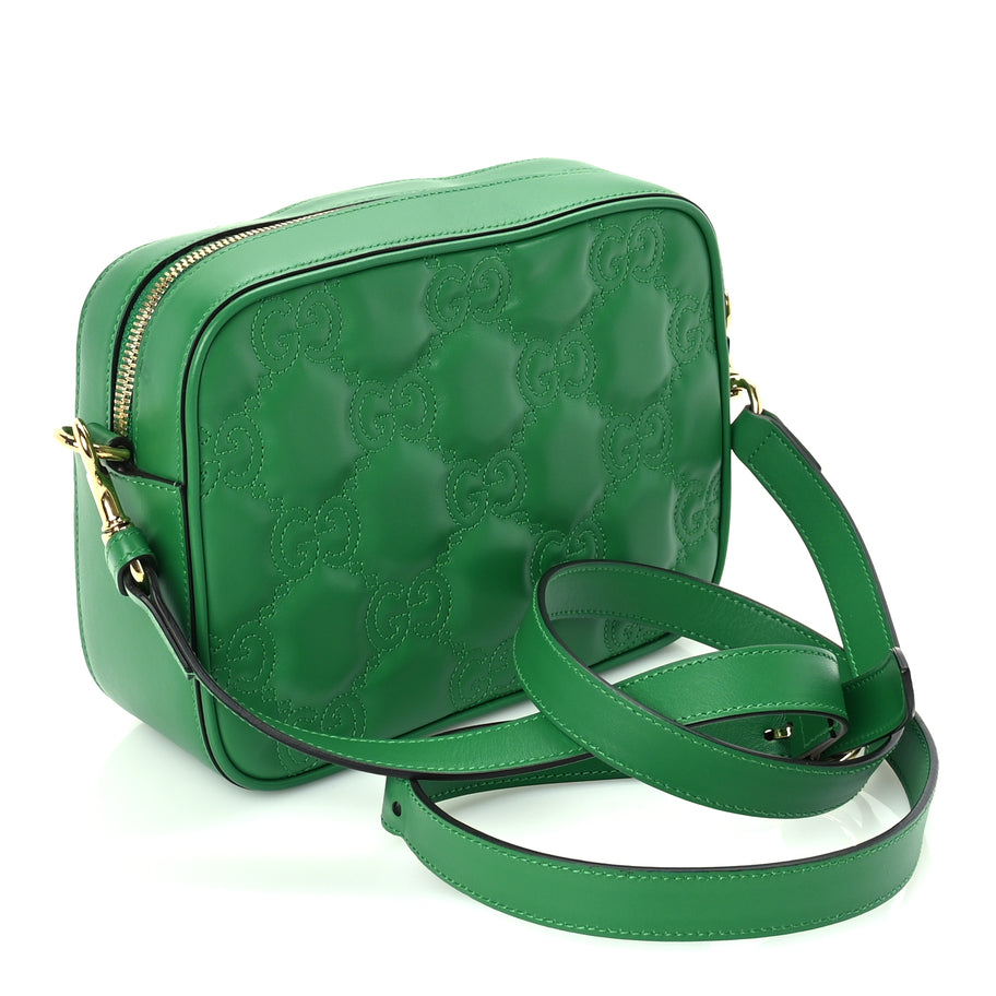 Gucci Calfskin GG Matelasse Shoulder Bag Spring Green Image 2
