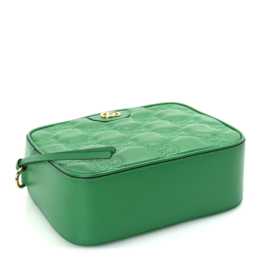 Gucci Calfskin GG Matelasse Shoulder Bag Spring Green Image 3