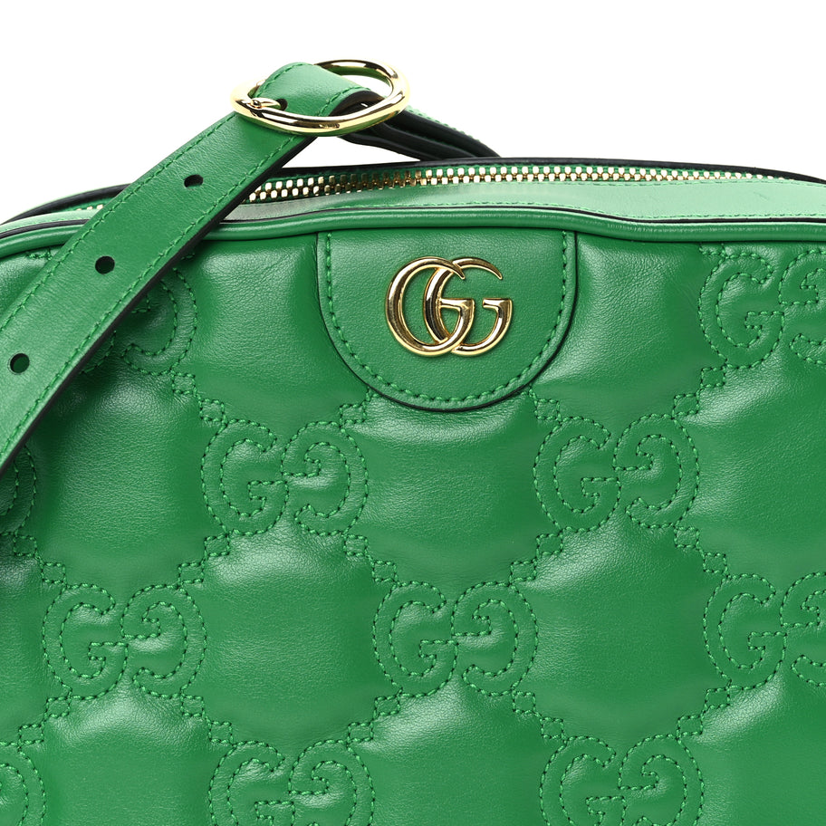 Gucci Calfskin GG Matelasse Shoulder Bag Spring Green Image 6