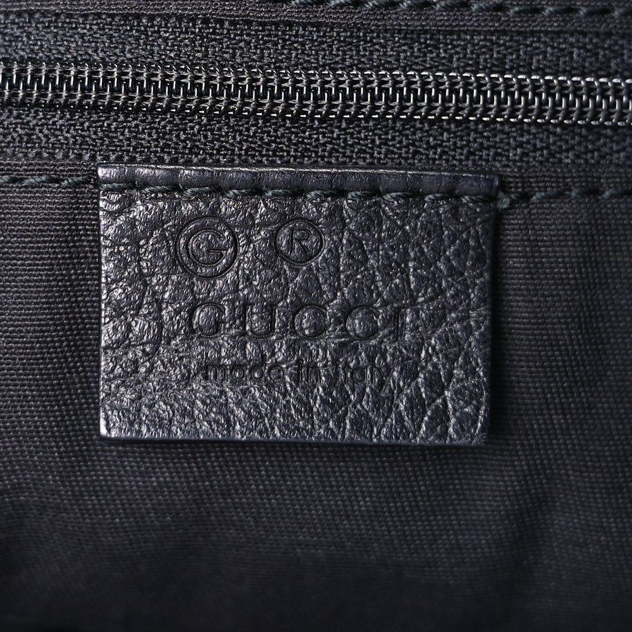 Gucci Denim Monogram Medium Handle Vertical Tote Black Image 5