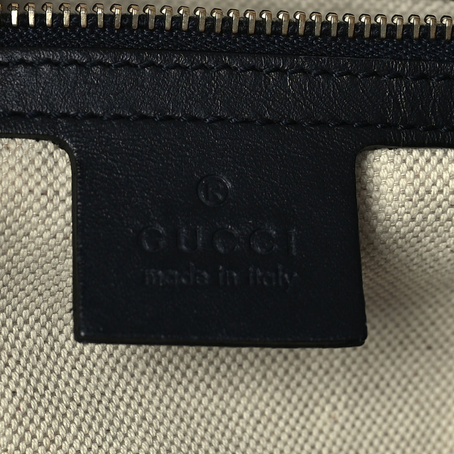 Gucci Monogram Selleria Calfskin Vintage Web Medium Boston Beige Blue Image 5