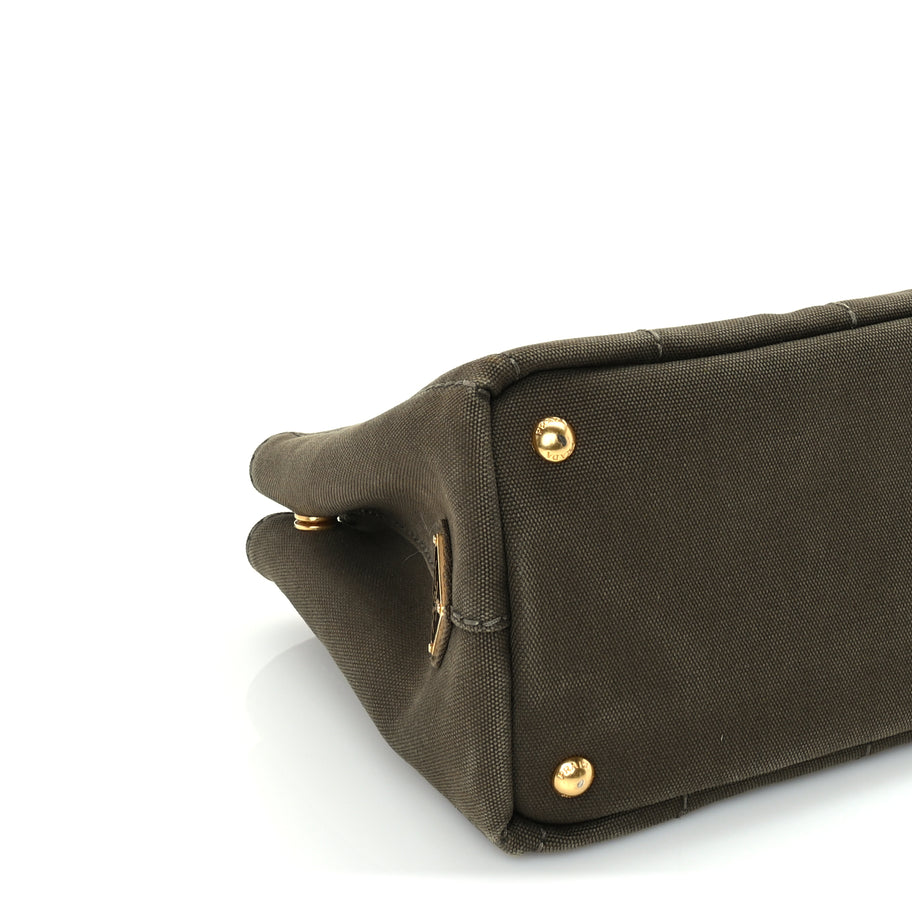 Prada Canapa Small Logo Tote Khaki Image 7