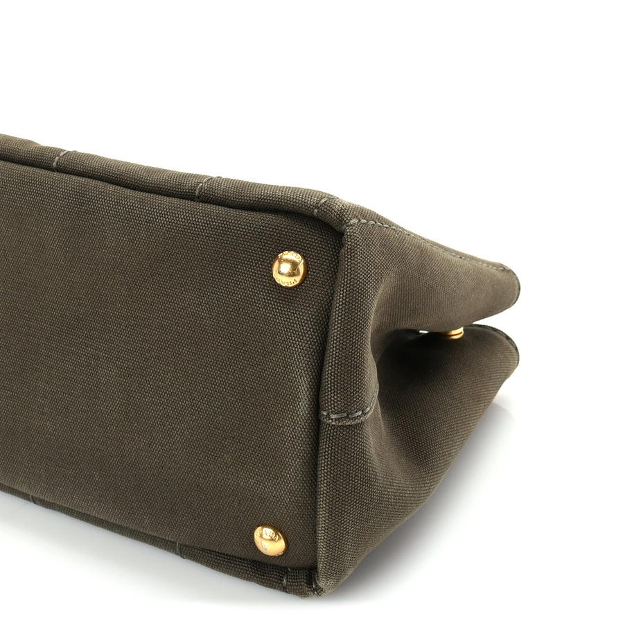 Prada Canapa Small Logo Tote Khaki Image 8