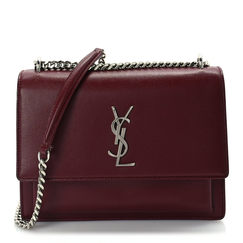 Saint Laurent Calfskin Medium Monogram Sunset Pallisandre