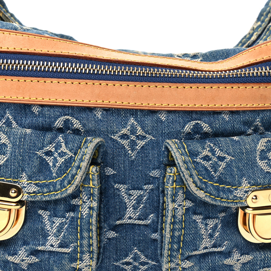 Louis Vuitton Monogram Denim Baggy PM Blue Image 6