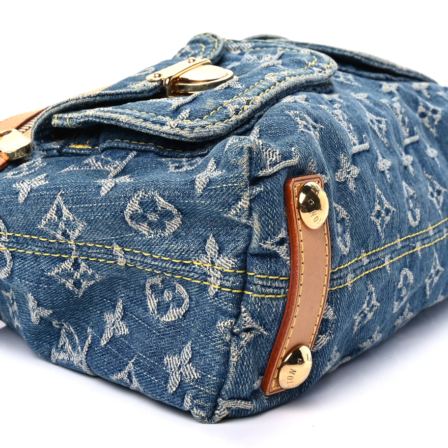 Louis Vuitton Monogram Denim Baggy PM Blue Image 7
