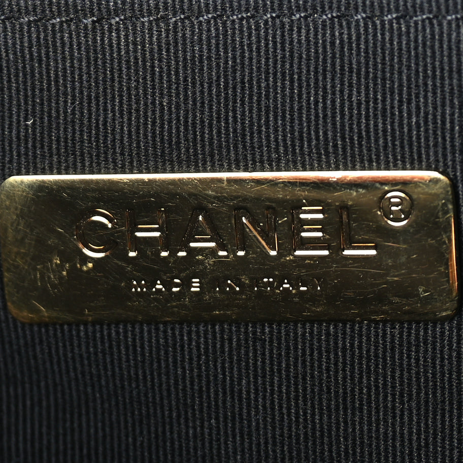 Chanel Tweed Quilted Medium 19 Flap Black Blue Pink Image 5
