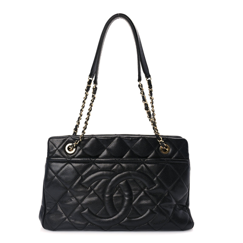  Chanel Caviar Quilted Timeless CC Soft Tote Black