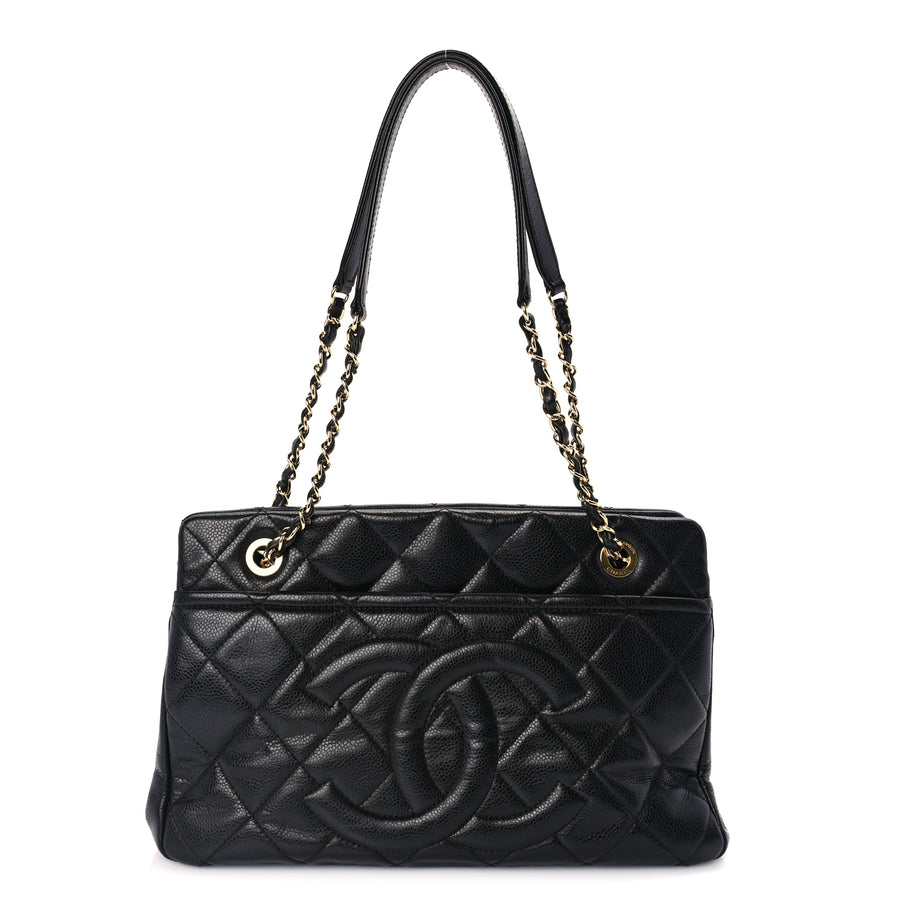 Chanel Caviar Quilted Timeless CC Soft Tote Black Image 1