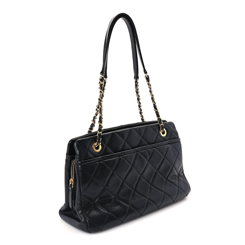  Chanel Caviar Quilted Timeless CC Soft Tote Black