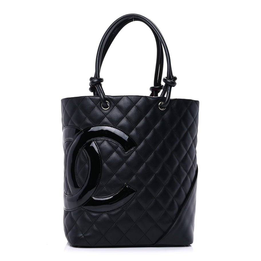 Chanel Calfskin Quilted Medium Cambon Tote Black Image 1